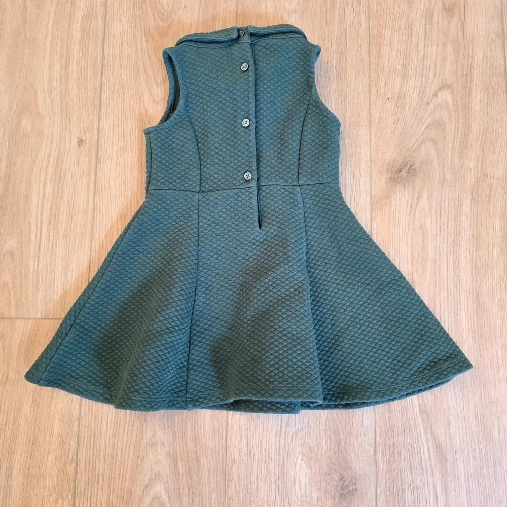 Janie and Jack Green Garden Party Quilted Sleeveless Dress with Striped Accent